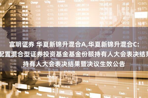 富明证券 华夏新锦升混合A,华夏新锦升混合C: 华夏新锦升灵活配置混合型证券投资基金基金份额持有人大会表决结果暨决议生效公告