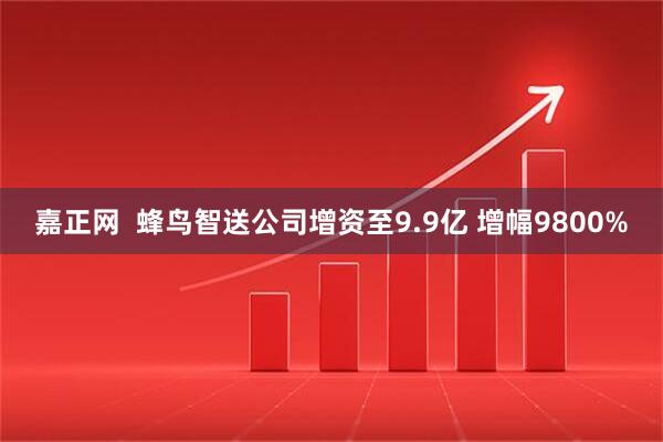 嘉正网  蜂鸟智送公司增资至9.9亿 增幅9800%